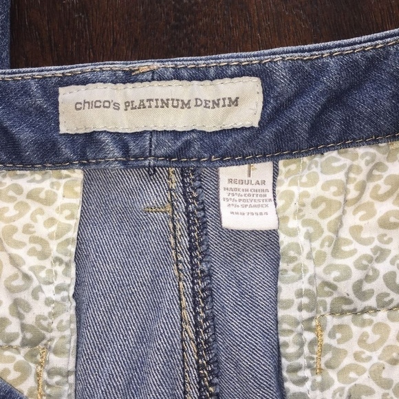 Chico's Platinum Denim Jeans Size 1 Regular - Picture 6 of 7
